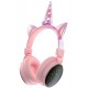 Pazariz Yeni Nesil Led Işıklandırmalı Kablosuz Sevimli Unicorn Kız Çocuk Kulaklığı