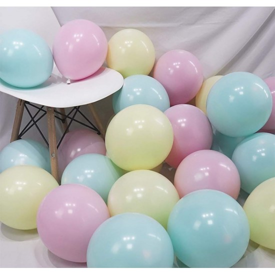Balon 50 Adet Makaron Balon - Karışık Soft Renk Pastel Balon